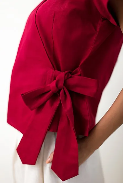 Aaral Wrap Top - Maroon