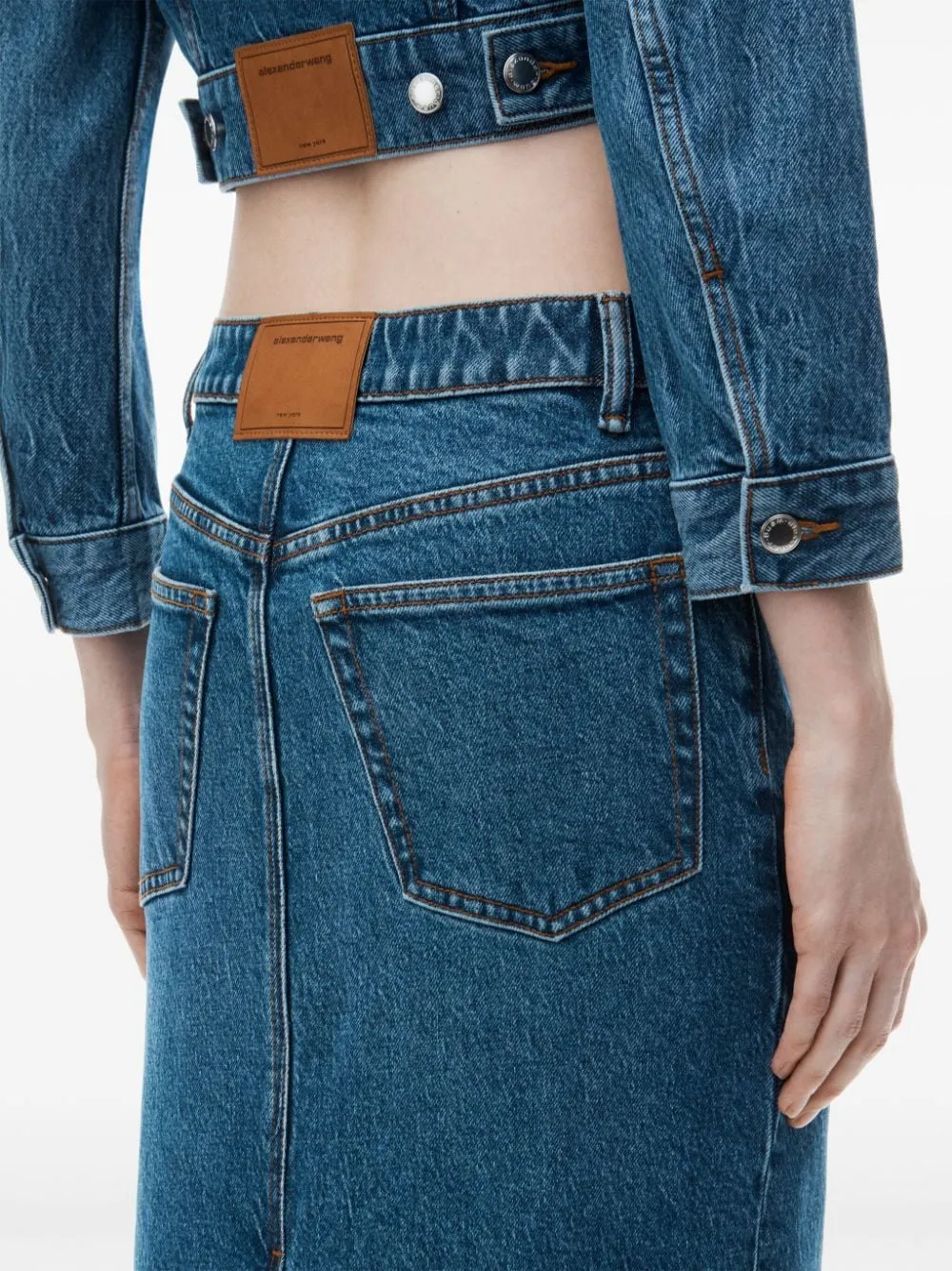 ALEXANDER WANG - Women Stretch Denim Midi Skirt