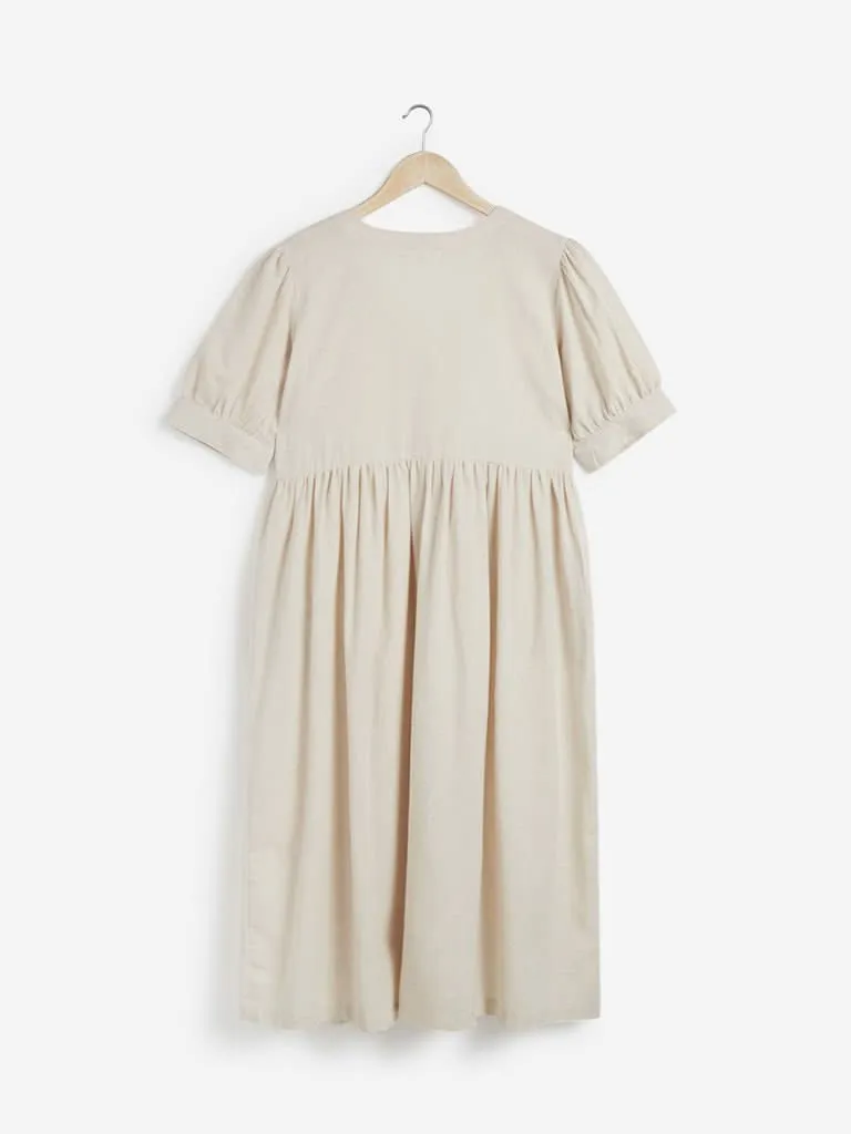 Bombay Paisley Off White Fit And Flare Dress
