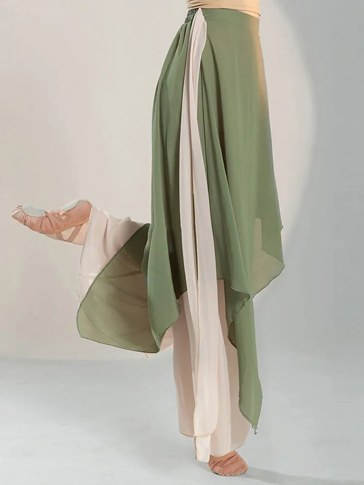 Classical Dance Training Pants Eide Leg Pants Oriental Dance Elegant Chiffon Culottes