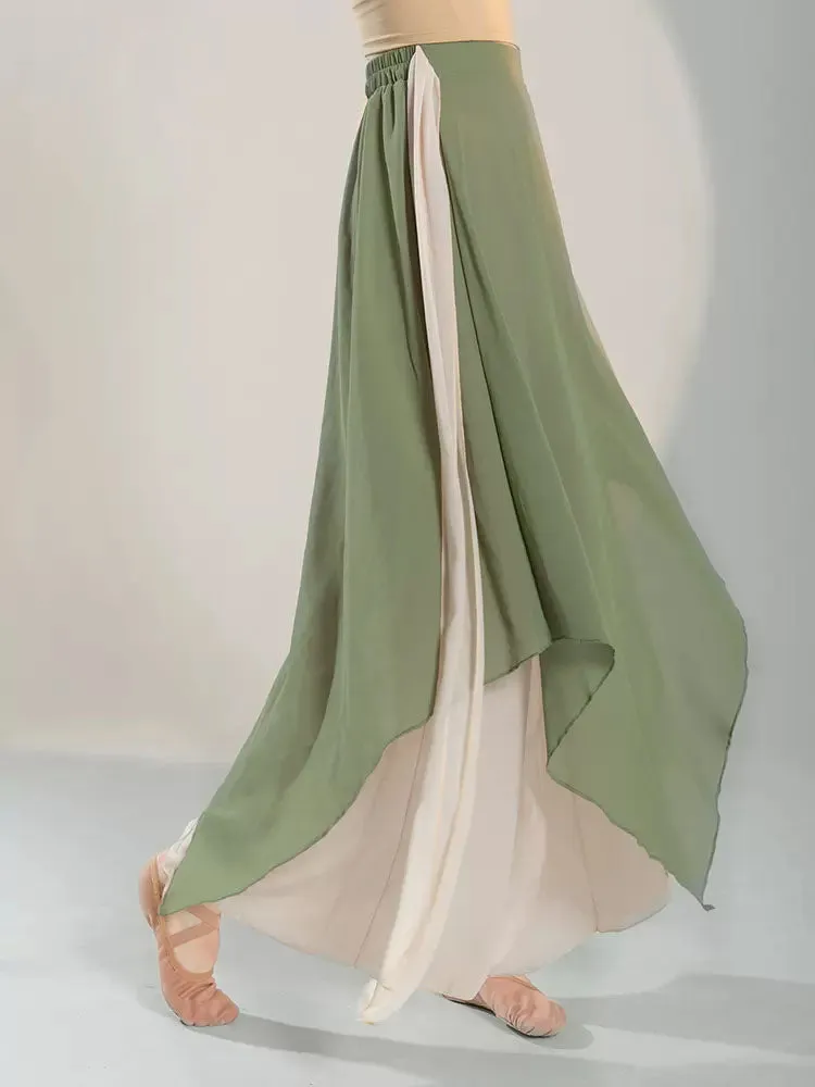 Classical Dance Training Pants Eide Leg Pants Oriental Dance Elegant Chiffon Culottes