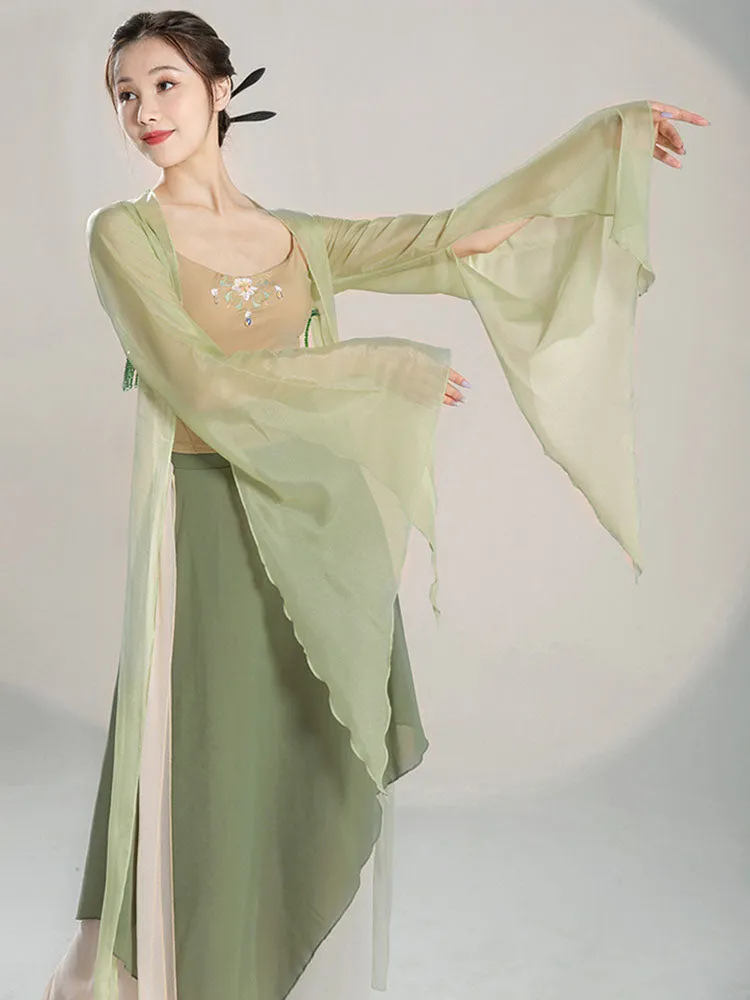 Classical Dance Training Pants Eide Leg Pants Oriental Dance Elegant Chiffon Culottes