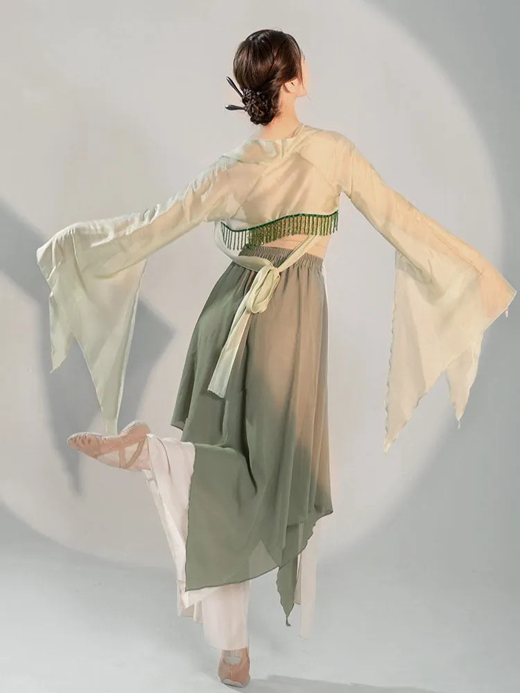 Classical Dance Training Pants Eide Leg Pants Oriental Dance Elegant Chiffon Culottes