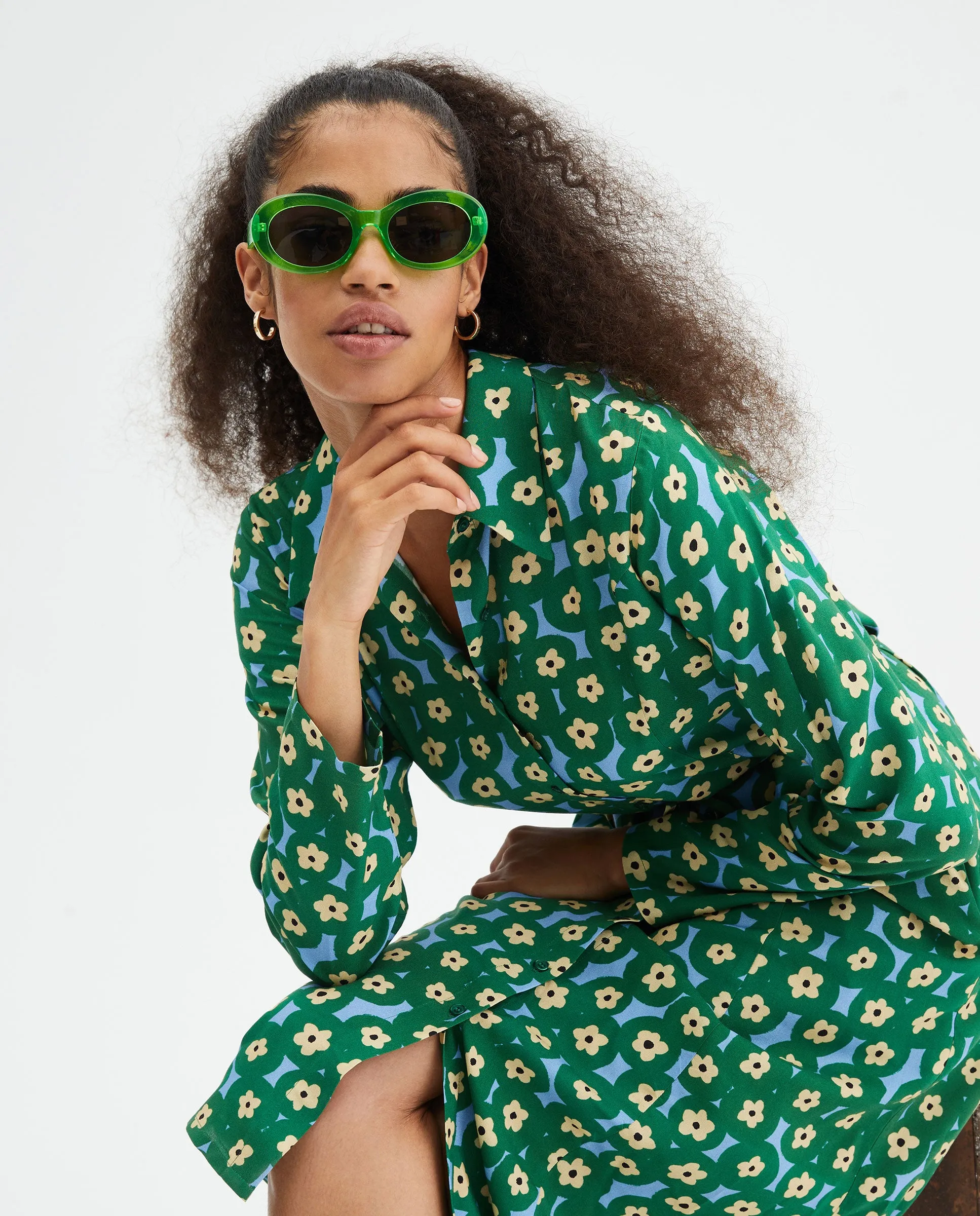 Compania Fantastica Green Floral Dress