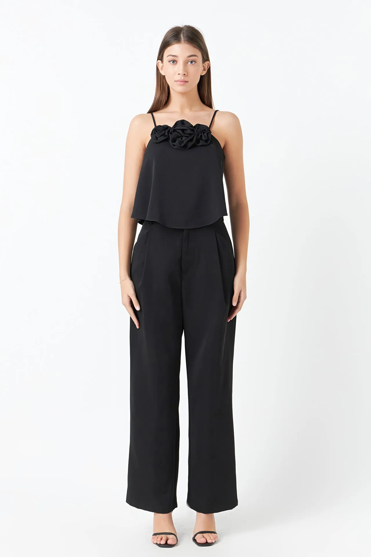 Corsage Bow Flowy Top
