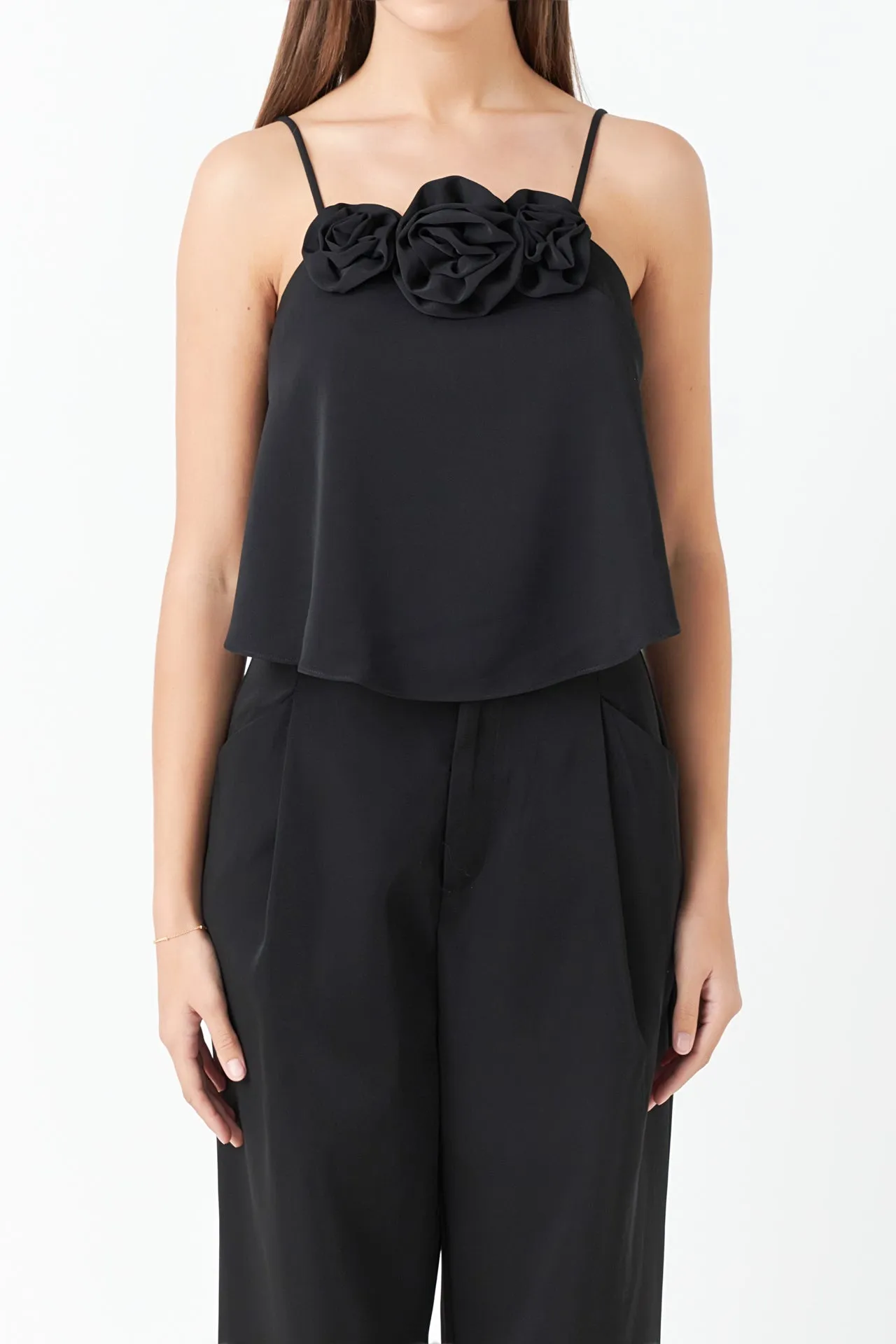 Corsage Bow Flowy Top
