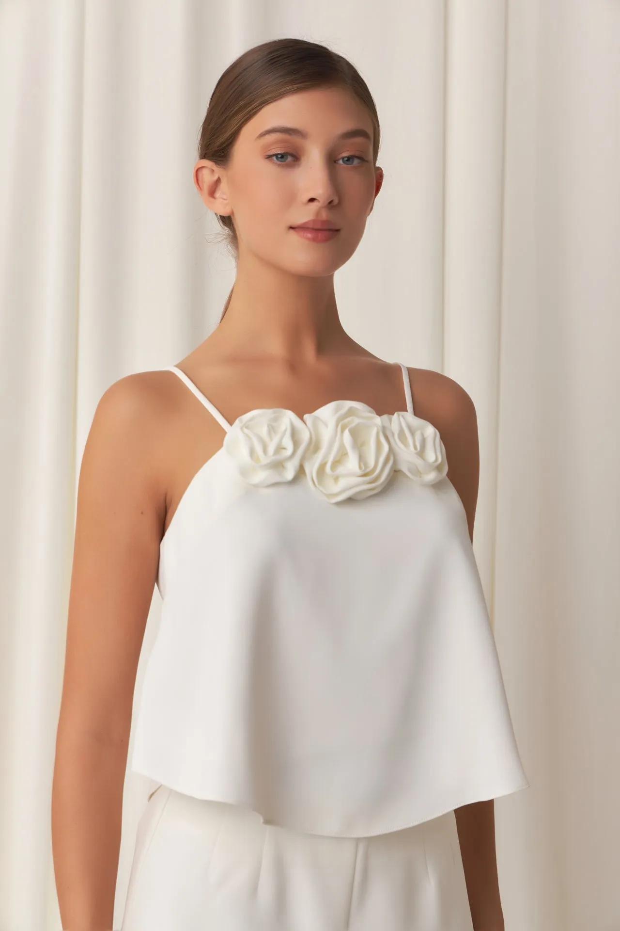 Corsage Bow Flowy Top