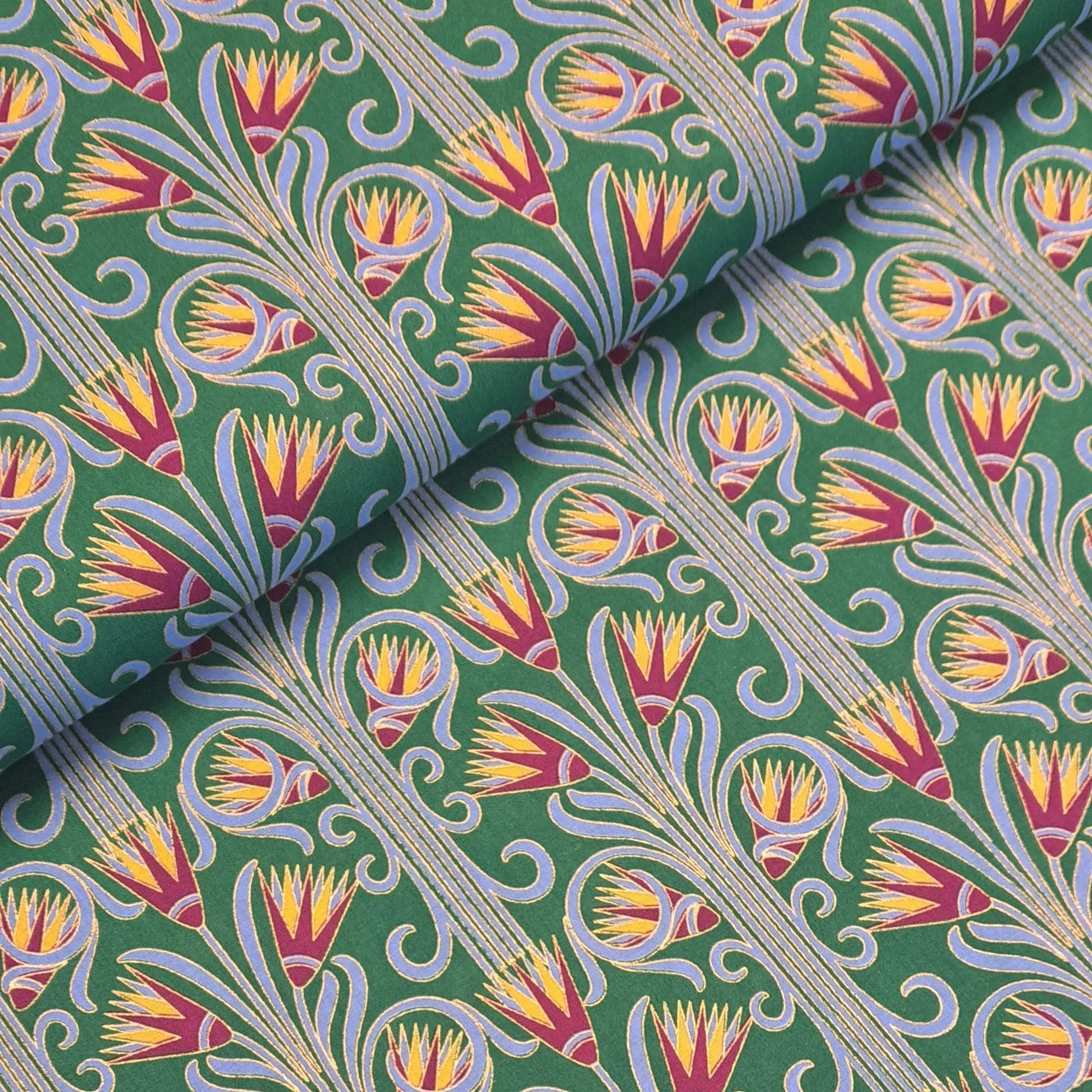 Cotton Print - Stylized Art Deco Emerald