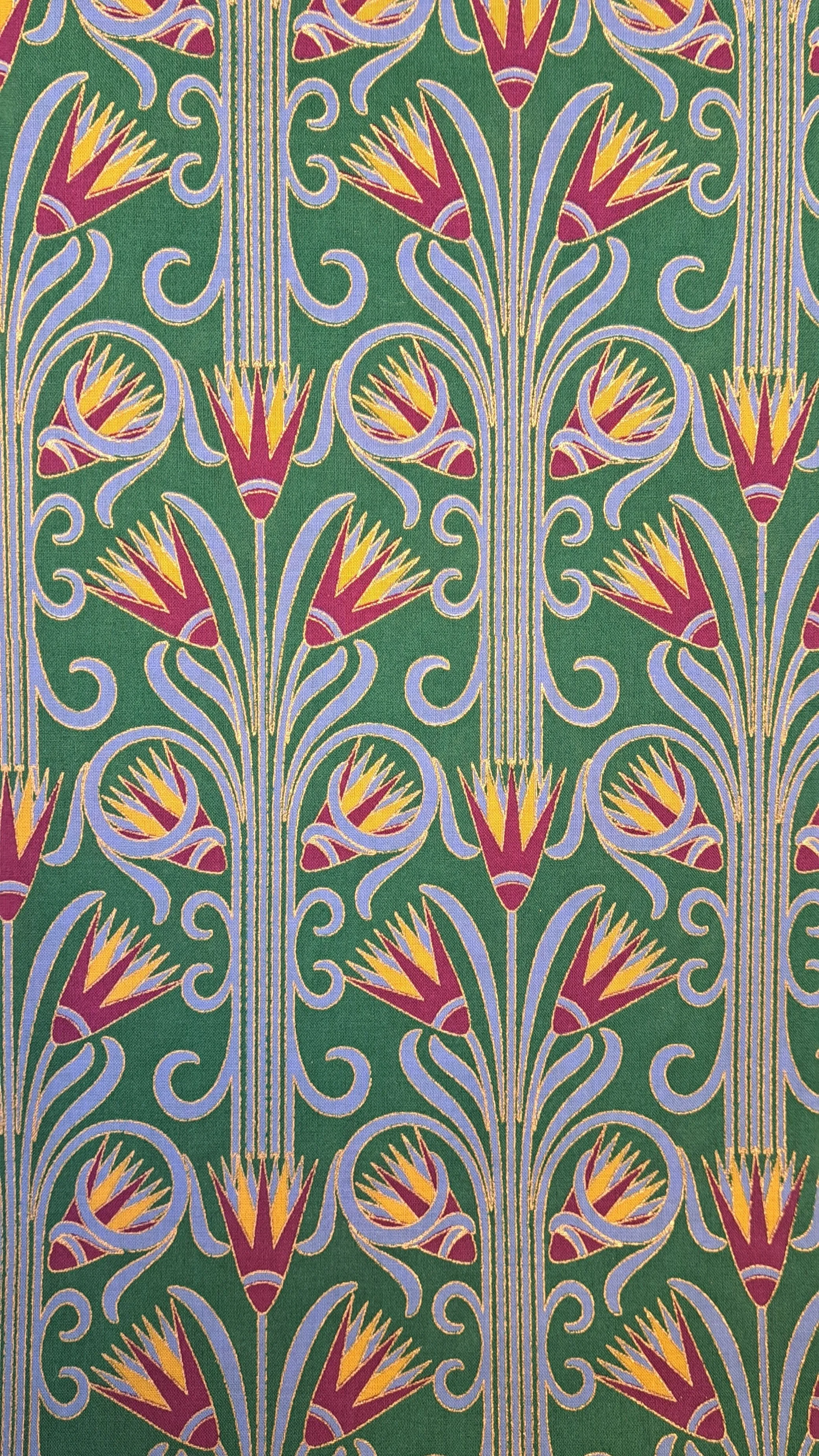 Cotton Print - Stylized Art Deco Emerald