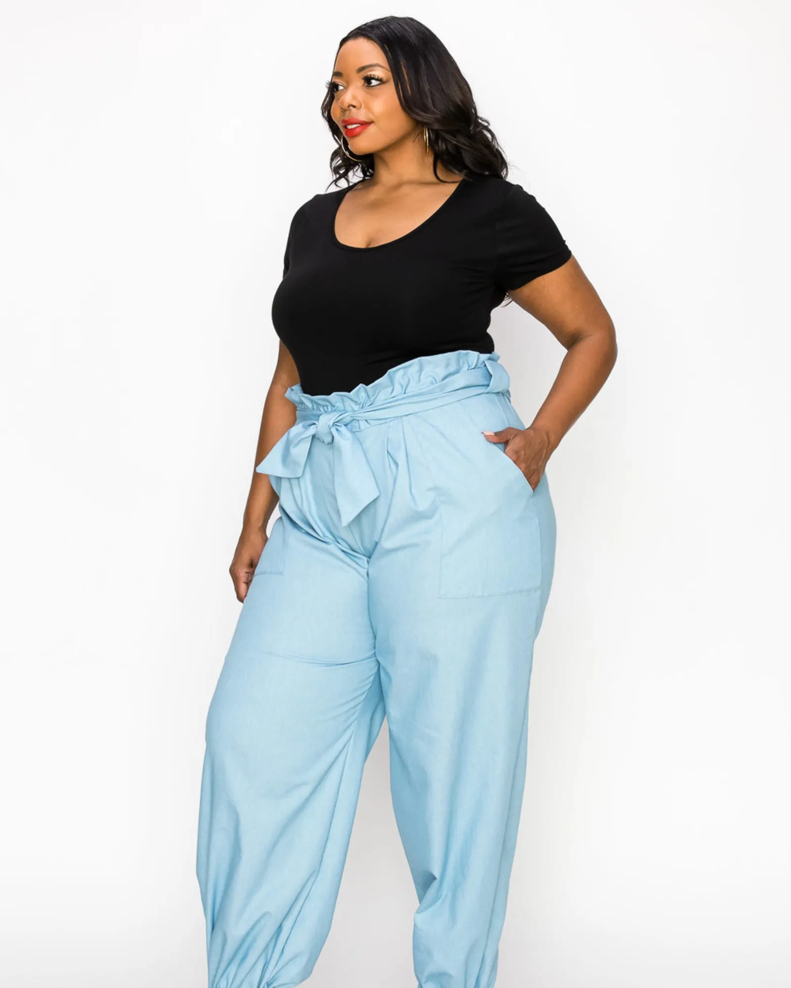 Eve Paperbag Pants | Light Blue