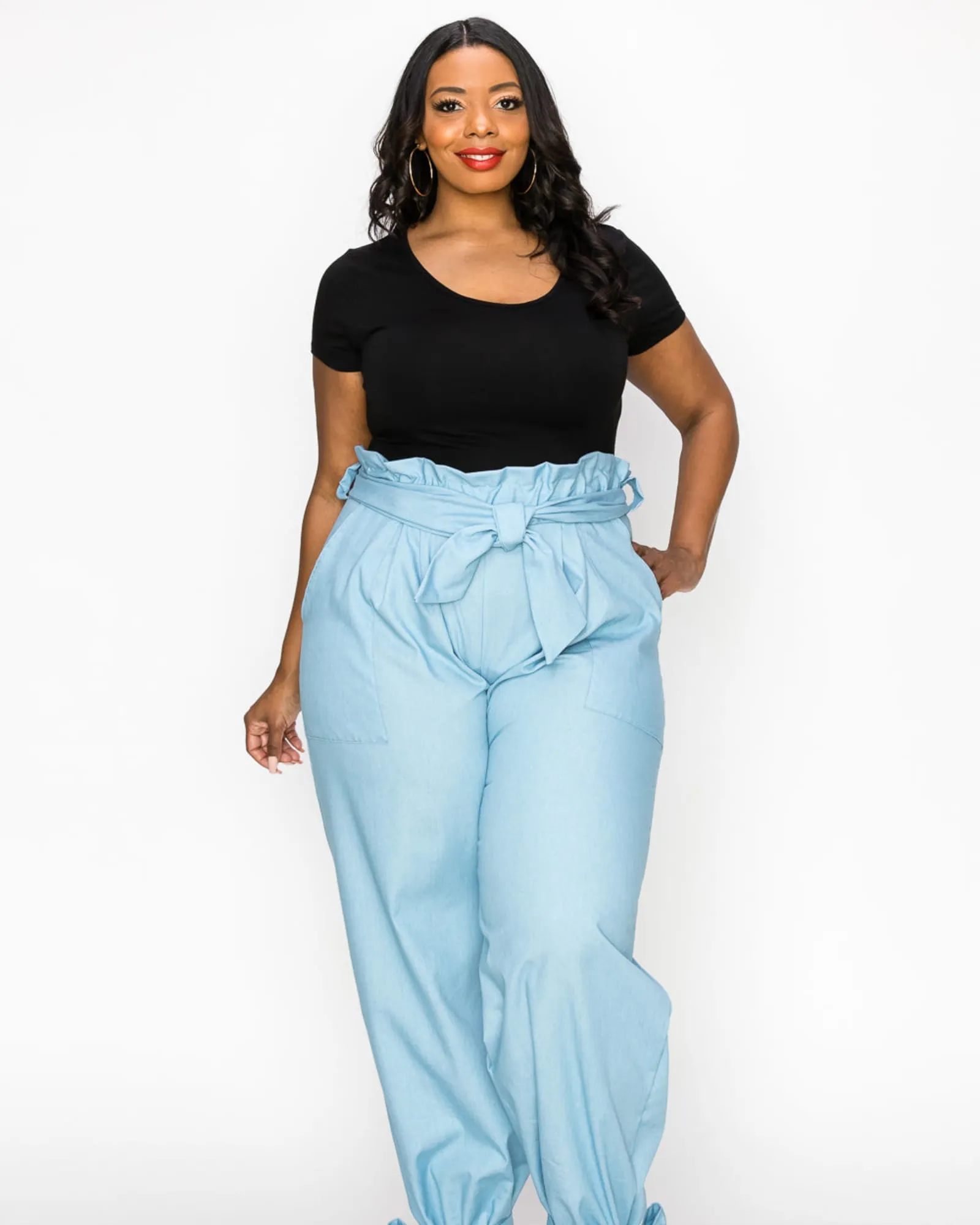 Eve Paperbag Pants | Light Blue