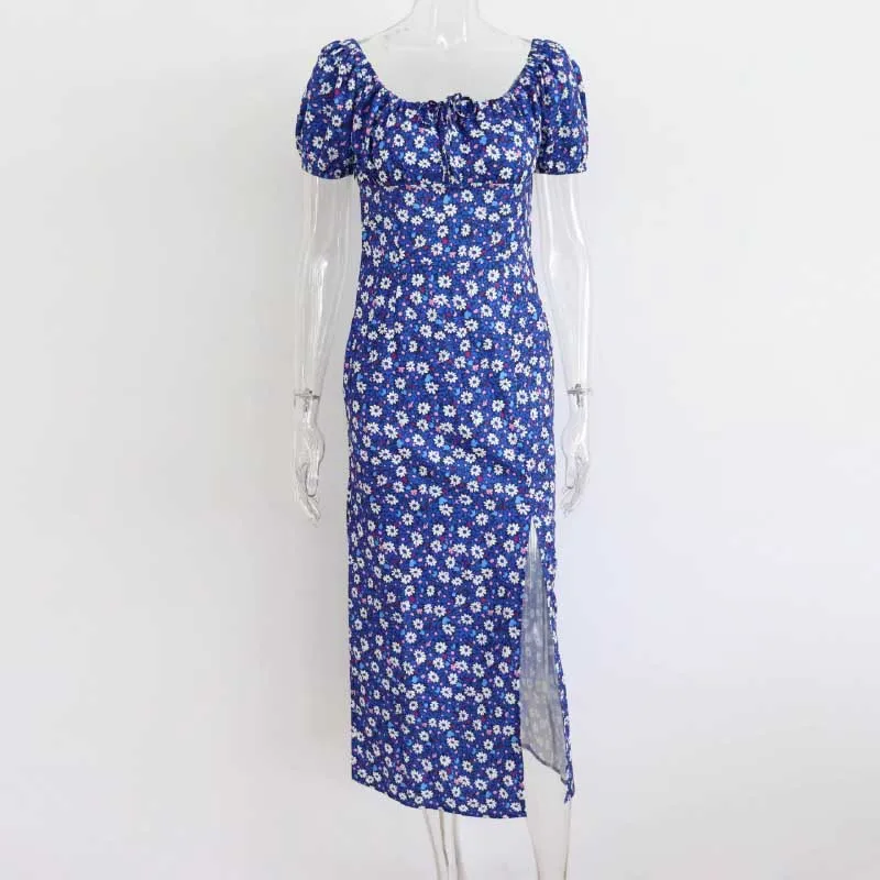 Floral Ruffled and Puff Sleeve Spring Dresses