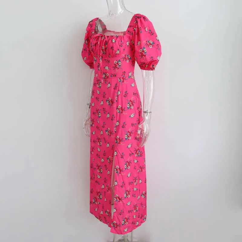 Floral Ruffled and Puff Sleeve Spring Dresses