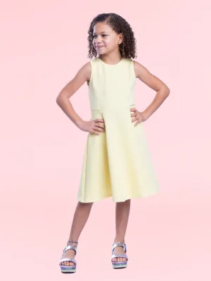 Girls Sleeveless Knee Length Fit and Flare Dress