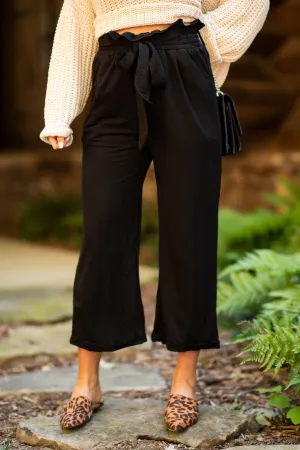 Proper Persona Black Paper Bag Crop Pants