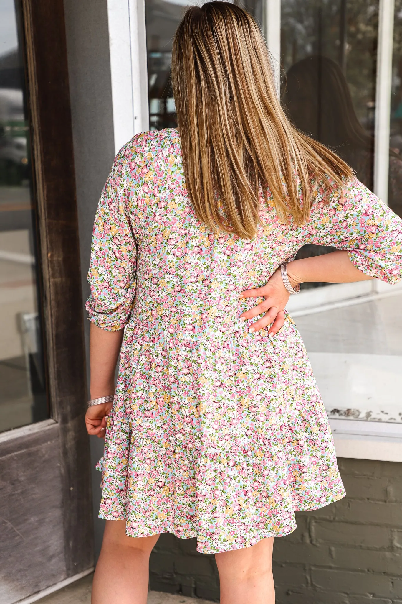 Spring Pink Floral Dress