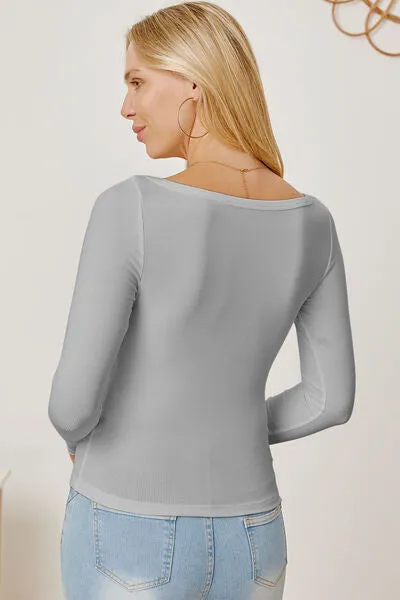 Square Neck Long Sleeve T-Shirt