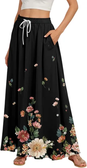 Summer Skirts for Women, Maxi Vacation Elegantes Beach Boho Womens Skirts