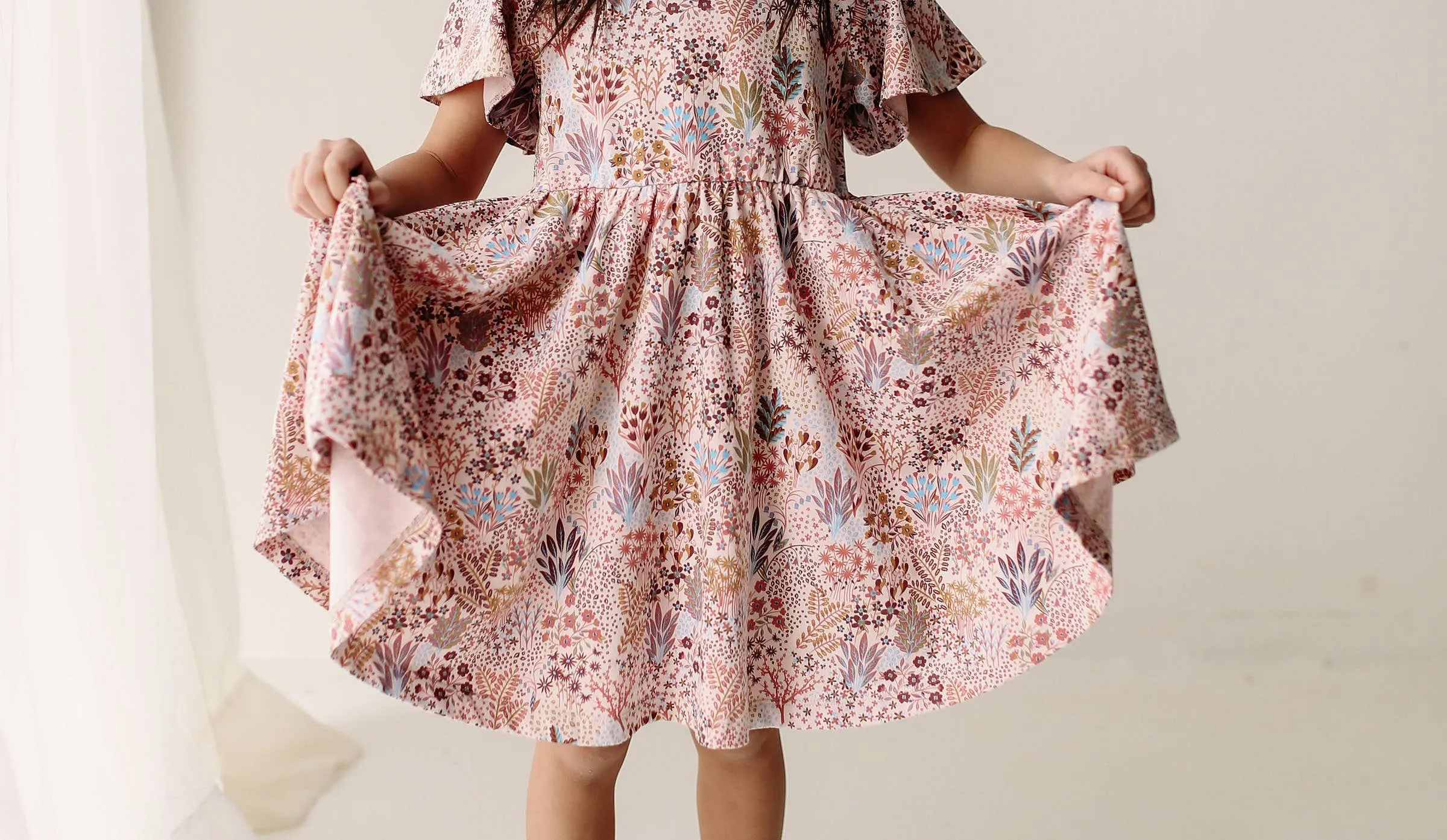 Twirl Dress- Spring Garden- Lilac